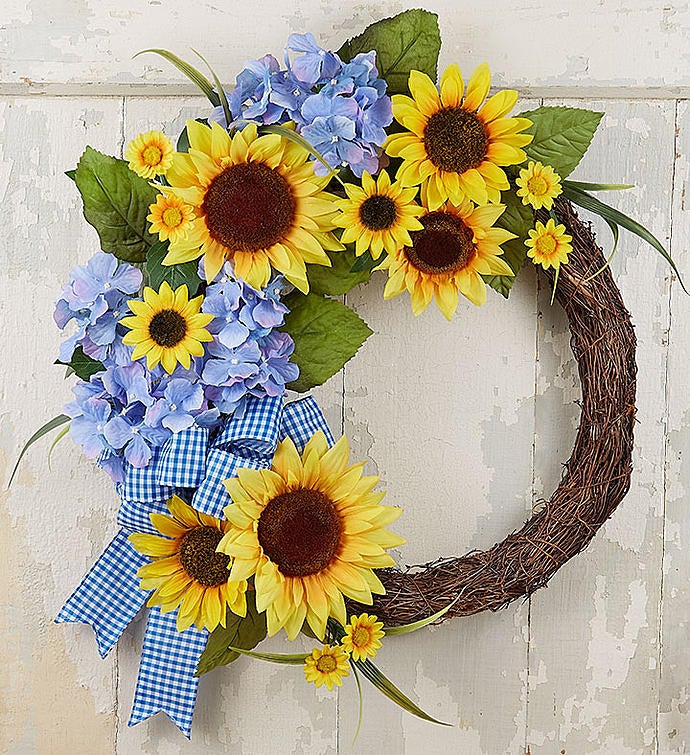 Keepsake Farmhouse Sunflower Wreath "